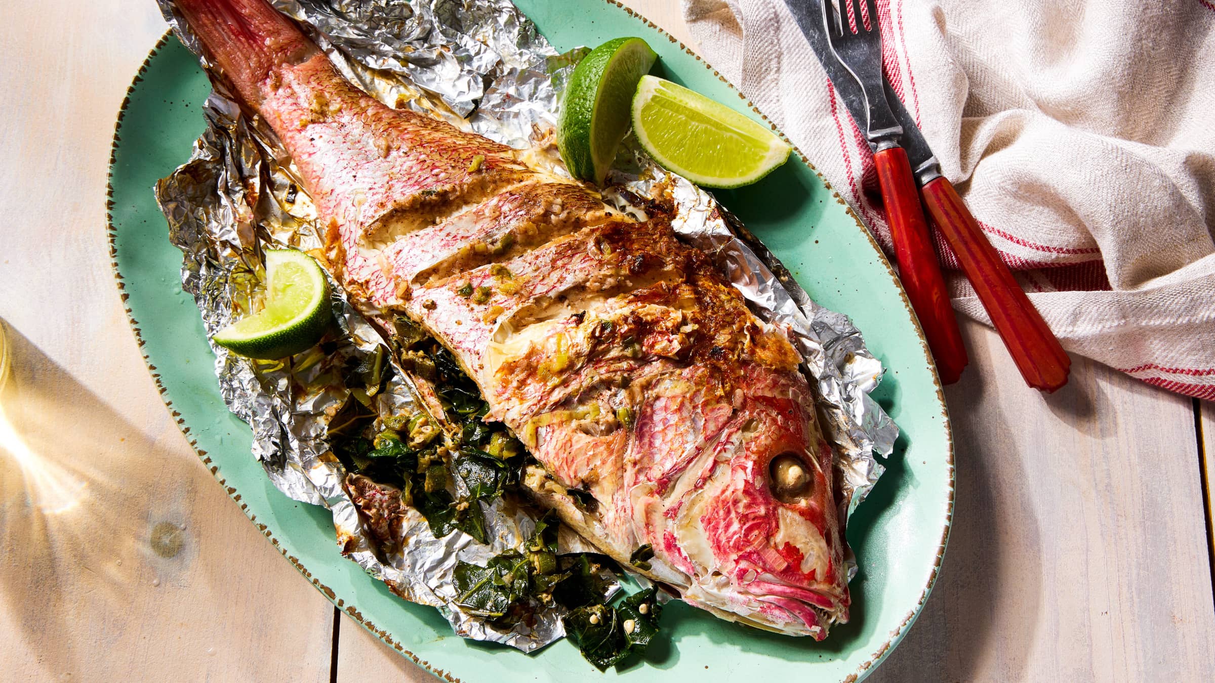 Jamaican Grilled Stuffed Red Snapper